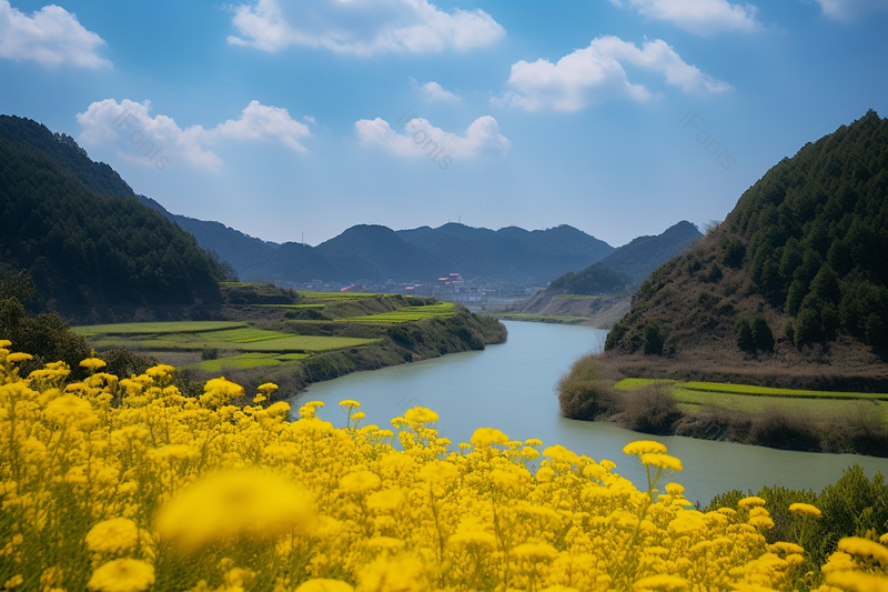 安徽古徽州新安江清明时节风光,高清,摄影图,摄影图片,图片大全,摄影图免费下载